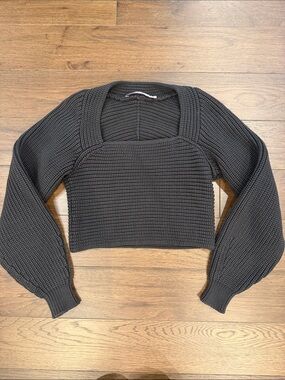 Hansen & Gretel Black Chunky Knit Cropped Sweater Top Size XXS - C48-005